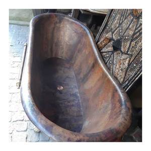 อ่างอาบน้ำขนาดเล็กของผู้ผลิตและส่งออกอ่างอาบน้ำทำจากทองแดงของโรงแรมผลิตในอินเดียพร้อมอ่างอาบน้ำทองแดงคุณภาพสูง - Product Image 4