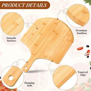 9 pièces Peel Pizza en bois 15.75 pouces planche à découper Pizza Paddle Spatule avec poignée pour la cuisson de la pizza - Product Image 2