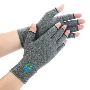 Yüksek kaliteli Anti artrit kas kadın erkek iş el sıkıştırma kas gerginlik belirti açık parmak eldiven