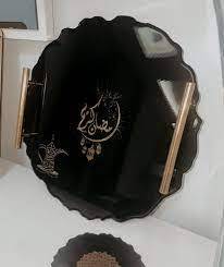 ถาดเสิร์ฟเรซินทำด้วยมือพร้อมงานศิลปะแวววาวสำหรับงานเลี้ยงงานแต่งงานและงานอีเวนต์ถาดเสิร์ฟเรซินสี่เหลี่ยมผืนผ้า - Product Image 6