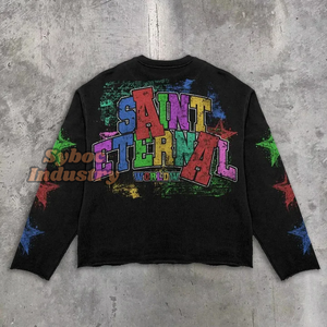 เสื้อยืดแขนยาวสองชั้นสำหรับผู้ชายซักแบบกรดเสื้อยืดผ้าฝ้าย200 GSM น้ำหนักมากแบบกำหนดเอง - Product Image 2