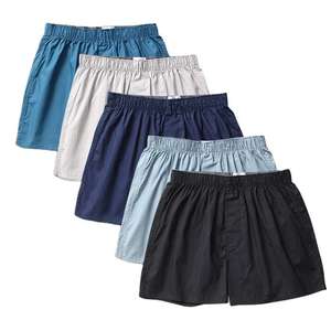 กางเกงขาสั้นลำลองผู้ชายคุณภาพดี ผ้าโพลีเอสเตอร์ 100% ผ้าอ๊อกซ์ฟอร์ด เอวยางยืด ระบายอากาศได้ดี ทรงบ็อกเซอร์ สีพื้น ใส่สบายๆ อยู่บ้าน - Product Image 1