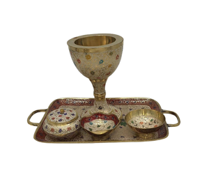Fancy Design Hand Painted Brass Incense <b>Oud</b> Burner Set Customized Shape And Size <b>Bakhoor</b> Burner Full Set By Home Arts - Product Image 1