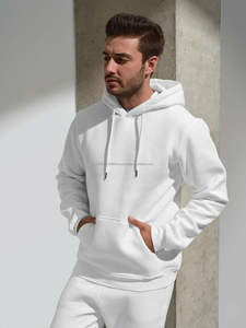 Chándal Personalizado de Algodón Terry de 400 g/m² para Hombre, Pantalones Jogger con Capucha Extra Grandes, Estampado Puff, Color Beige Sólido, Ropa Casual de Invierno - Product Image 5