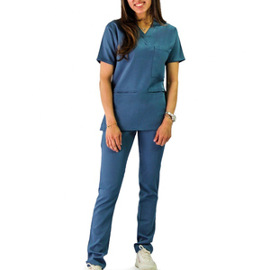 Women Nurse Scrub Uniform Set High Quality Medical Workwear OEM <b>Factory</b> Price - Product Image 3