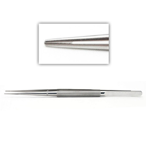 Micro fórceps profesionales de 7 pulgadas de acero inoxidable con mango redondo y fuente de alimentación manual de plataforma con polvo de diamante - Product Image 1