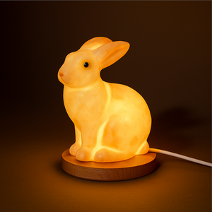 Lámpara de conejo de sal del Himalaya hecha a mano con auténtica sal del Himalaya - Product Image 1