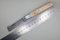 Couteau de poche pliant à lame droite en acier Damas de qualité industrielle, manche en bois, garantie 3 ans, pour le camping et la survie