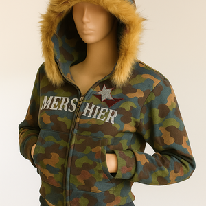 Sudadera con Capucha de Diseño para Mujer, de Poliéster/Algodón, Felpa, Corta, para Invierno, 400gsm/360/320, con Insignia, Ropa Moderna - Product Image 2