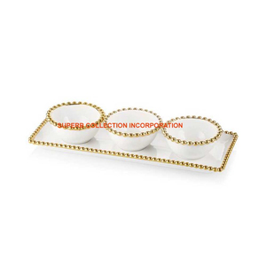 Bol de service au design fabuleux Bol de service blanc de première qualité pour la décoration de table à la maison - Product Image 1