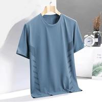 T-shirt décontracté de haute qualité pour hommes 100% coton de marque coupe régulière conception de logo personnalisé motif solide épaules tombantes tricoté