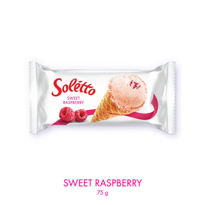 SOLETTO Sweet Raspberry Panna Cotta Ice <b>Cream</b> Cone 75g, Wholesale from Manufacturer - Product Image 1