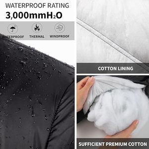 Veste d'hiver à bulles d'air pour hommes avec logo personnalisé Veste utilitaire d'extérieur en nylon épais et chaud à capuche détachable - Product Image 4