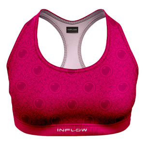 เสื้อครอปสตรีเปิดหลังแบบระเหิดสำหรับเล่นกีฬาเสื้อครอปโยคะออกกำลังกายสีพื้นรองรับสูง - Product Image 1