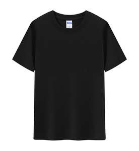 T-shirts à manches courtes unis pour hommes de haute qualité en gros, en spandex/polyester noir, séchage rapide, tee-shirt vierge personnalisé - Product Image 1
