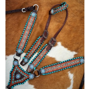 Western Show Headstall & Breast Collar Fringes Premium Cowhide Lightweight Top Trending Designs Seasonal Horse Tack - Product Image 1
