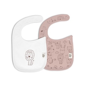 BIB Velcro Mod. Animalitos Pack 2 unités 20x30 Rose pour bébés et enfants - Product Image 1