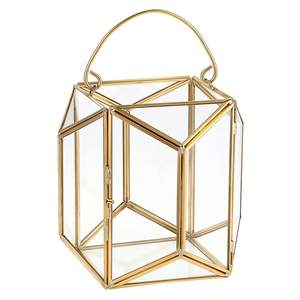 Linterna de vela de Metal chapada en oro, diseño minimalista hecho a mano, decoración de lujo para el hogar, linterna, accesorios de iluminación a prueba de viento - Product Image 1