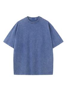 Camiseta Básica Unisex de Verano, 120/180g, de Algodón Peinado, Lavada, Color Sólido, Antiencogimiento, Estilo Vintage Desteñido, Manga Corta Extra Grande para Hombre y Mujer - Product Image 6