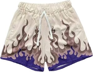 กางเกงขาสั้นผู้ชายลายอนิเมะพิมพ์ 3 มิติ สไตล์ฮิปฮอป สตรีทแวร์ ออกกำลังกาย ผ้าตาข่าย น้ำหนักเบา แห้งเร็ว สไตล์ลำลอง ปักลาย - Product Image 2