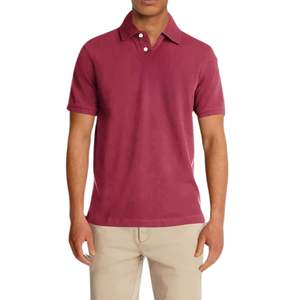 เสื้อโปโลแขนสั้นผ้าฝ้าย100% ระบายอากาศได้ดีผ้าถักลายพื้นแบบลำลองลำลองน้ำหนักเบาโลโก้ออกแบบได้ตามต้องการ - Product Image 1