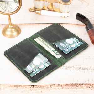 Haute qualité personnalisé couverture complète en cuir véritable porte-carte mode extrêmement mince en cuir porte-carte pour hommes LCH-0032 - Product Image 1