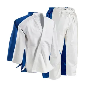 Blank Judo GI uniformi Judo di arti marziali di alta qualità realizzate su misura con tessuto a trama singola di alta qualità e opzione di personalizzazione
