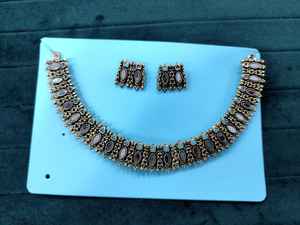 High Quality Gold Plated Kundan Mirror Necklace for Women Traditional <b>Indian</b> Necklace Set For Ethnic Wear - Product Image 2