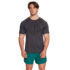 T-shirt d'entraînement ample pour homme Kurt-Noir respirant à séchage rapide vêtements de sport durables chemise de sport écologique Golds Gym Apparel - Product Image 3