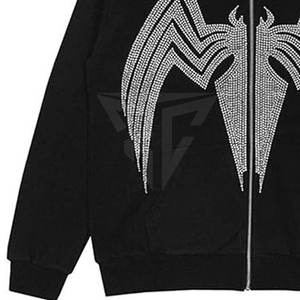 Sudadera con Capucha de Forro Polar 100% Algodón con Cierre y Pedrería para Hombre, Informal de Invierno, Fabricada en Pakistán, Alta Calidad - Product Image 5