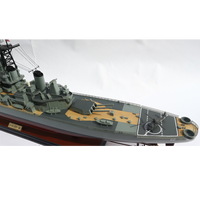 Modèle de navire de guerre en bois artisanal USS NEW JERSEY (BB-62) pour la décoration et l'exposition, accessoire de jouet gonflable réaliste