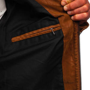 Chaqueta de cuero para hombre de nuevo estilo duradero al mejor precio con logotipo personalizado chaquetas de cuero con logotipo personalizado a prueba de viento para hombre OEM personalizado - Product Image 6