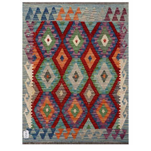 Alfombra Kilim de Maimana, Afganistán, 115 x 86 cm, Arte Mural, Pieza Decorativa - Product Image 1