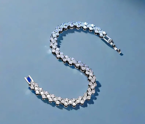 Pulsera Moissanite Piedra Blanca Pulsera Tenis Plata Esterlina 925 - Product Image 2