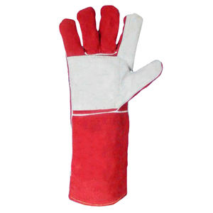 Guantes de soldadura de cuero pesado industrial con pistola Palm Guantes de seguridad para hombres para trabajadores de fábrica Guantes de trabajo compatibles con pantalla táctil - Product Image 3