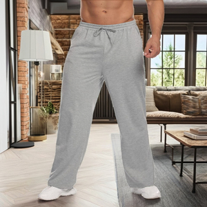 กางเกงวอร์มผู้ชายผ้าฝ้าย 100% ดีไซน์เนอร์ ออกแบบเอง ปักลายได้ เอวกลาง ทรงลำลอง ขาตรง ขากว้าง ผ้าลูกฟูก หลากสี - Product Image 2