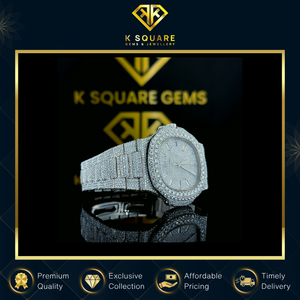 Bán độc quyền chất lượng tốt nhất vvs Vòng phong trào sang trọng thạch anh tự động Analog moissanite kim cương đồng hồ từ Ấn Độ - Product Image 4