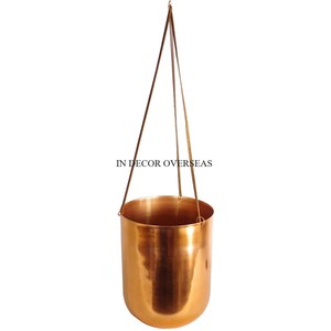 Jardinières suspendues décoratives rondes en métal galvanisé pour l'intérieur et l'extérieur, fabriquées en Inde, à un prix impressionnant - Product Image 4