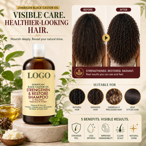 Wholesale Sulfate Free Anti Breakage Jamaican Black Castor Oil Strengthen Restore <b>Shampoo</b> for Damaged and Natural Hair - Product Image 4