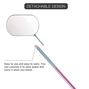 กระจกแต่งหน้าแบบมือถือทรงสี่เหลี่ยมพร้อมไฟส่องสว่างสำหรับต่อขนตา ทาลิปสติก และมาสคาร่า - Product Image 3