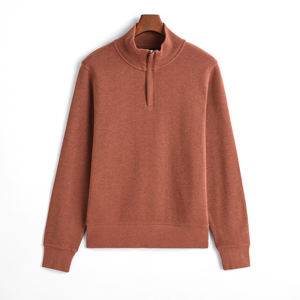 Sudaderas con capucha y sudaderas con media cremallera para hombre de algodón orgánico para hombre de bambú personalizado cuello simulado para hombre sudadera Top Haus Industries - Product Image 1