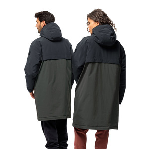 Pakistan usine fabrication hommes et femmes respirant imperméable vers le bas longueur fermeture éclair coupe-vent avec capuche attachée à vendre - Product Image 2