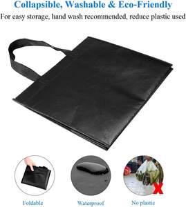 ถุงใส่ของชำแบบใช้ซ้ำได้ด้ามจับเสริมแรงถุงผ้าช็อปปิ้งทนทานพับเก็บได้ซักและเป็นมิตรกับสิ่งแวดล้อม OEM - Product Image 6