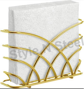 Porte-serviettes en métal doré Design vintage Porte-serviettes de table Design unique Luxe Couleur Design différent - Product Image 1