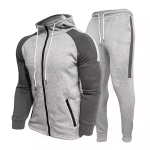 Chándal deportivo XL de estilo Hip Hop para hombre, diseño personalizado, alta calidad, 500 GSM, cremallera lisa de dos tonos con cuello con capucha - Product Image 4
