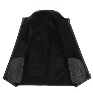 2025 hommes peau de vache en cuir véritable gilet polaire doublé épais chaud en cuir véritable décontracté sans manches vestes hiver gilet-unisexe - Product Image 2
