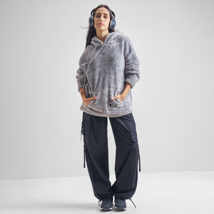 Fit2Fight Factory Fast Ship <b>Fur</b> Fabric <b>Hoodie</b> Women's Hoodies In Grey Color Sweatshirts Sample Available Festival Gifts - Product Image 5