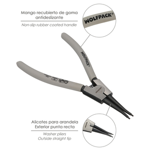 Pinze per Rondelle Esterne Diritte 175mm. Acciaio DIN 5254 - Product Image 3