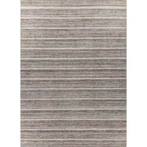 Contour Grey & <b>Black</b> Striped Hand Loom Wool & Viscose <b>Rug</b> for Home Use-Hwv-51077 - Product Image 1