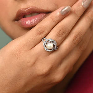 Anillos de Plata de Ley 925 de Primera Calidad para Mujer, Chapados en Rodio con Engaste de Perla, Joyería para Hombre para Regalo - Product Image 4